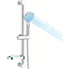 ROZIN Asta doccia in acciaio inox, 60 cm, cromata, con tubo flessibile e supporto, set con supporto per soffione doccia e doccetta a mano con 5 getti, soffione doccia con portasapone, supporto per