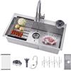Generic Lavello inox 304 da appoggio 80x50 con lavabicchieri e tagliere scongelamento