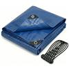 CoverUp! Telo impermeabile blu 4 x 4 200 g/m² con 10 gomas di fissaggio e occhielli in alluminio - extra resistente UV e strappi - copertura premium