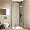 Inbagno Box Doccia Angolare 70x90 Cm (H 200) Linea Nylo Porta Battente Con Lato Fisso Cristallo Temperato 6 Mm Trasparente Con Profili Cromati