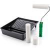 ToolSpace Rulli Pittura Spugna Kit Vaschetta Smalto Manico 5,11,15 cm | Kit di 3 rulli in spugna 5,11,15 cm, manico e vaschetta, per verniciare mobili, porte e modanature, davanzali, ante da cucina