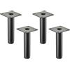 SOTECH 4 piedini per mobili SOTECH LIMA Altezza 120 mm, Ø 25 mm Regolabile in altezza 10 mm nero opaco Piedini per vetrine Piedini per zoccoli Piedini per mobili