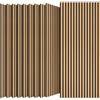 TONOR Pannelli Decorativi per Pareti Legno, 120x60-7,2㎡, 10 Pezzi, Rovere | Pannelli Fonoassorbenti Mdf,Pannello Decorativo Parete Isolante Acustico,Decorazione da Parete per Interni, Studio, tv Parete
