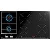 Teka 112570201, Piano cottura a induzione e gas, 88 cm JZC 96324 ABC BK (E4), Black glass