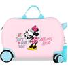 Disney Joumma - Valigia per bambini Disney Topolino e Minnie, rigida, in ABS, 24,6 l, 1,8 kg, 4 ruote, 45 x 31 x 20 cm, rosa