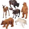Terra by Battat - North American Animals Set - Realistic Animal Toys with Bison and Bear Toys for Kids 3+ (6 pc)