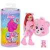 Barbie - Chelsea Cutie Reveal Serie Care Bears, mini bambola con costume di peluche e 6 accessori a sorpresa cambia colore, giocattolo per bambini, 3+ anni, JCN97