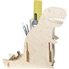 Pebaro 477/3 - Kit di costruzione in legno Laser Cut portapenne dinosauro, puzzle 3D, fai da te con legno, puzzle in legno, piastra in legno pretagliato, con carta vetrata, scoppiare, assemblare,