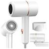 LYPPUL Asciugacapelli Ionico, 800W Asciugacapelli da Viaggio Pieghevole, Phon da Viaggio Pieghevole 2 Temperature, Cura dei Capelli, Adatto per uso Domestico, Viaggi e Dormitori (Bianco)