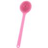 JADUFHU Long Handle Double-Sided Silicone Body Brush for Shower,Pink | Spazzola Schiena Doccia,Pink ,37.5*8.3cm, Soft Bristles, Fine Foam, Exfoliating & Massage, Back Scrubber for Bath