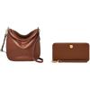 Fossil Donna Jolie Borsa in pelle marrone e portafoglio Lennox, Set