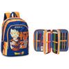 Franco Cosimo Panini DRAGON BALL SUPER - Zaino e Astuccio Scuola Ufficiali Dragon Ball, Ideali per le Scuole Elementari o Medie, Astuccio con Set Cancelleria Incluso e Pratiche Chiusure a Zip