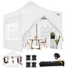 COBIZI Gazebo Esterno Resistente,Gazebo 3x3 Pieghevole Impermeabile a Freddo con 4 Pezzi Pareti Laterali + 4 Sacchi di Sabbia, Mercato Trading Evento Festival Campeggio Giardino, Bianco