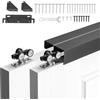 VEVOR Kit Binario per Porta Scorrevole Ferramenta per Guida Doppia Lunghezza 1829 mm, Set di Ferramenta per Porta a Scomparsa Lega di Alluminio Carico Singolo max. 68 kg Camera da Letto Bagno