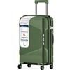 4FLY Valigetta rigida leggera da viaggio e set di valigie: trolley con serratura TSA, ruote doppie, manico telescopico in alluminio e doppia cerniera, beauty case, bagaglio a mano e bagaglio da lavoro