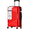 4FLY Set di valigie da viaggio leggere e rigide - Trolley con serratura TSA, doppie ruote, manico telescopico in alluminio e doppia cerniera, beauty case, bagaglio a mano e bagaglio da stiva, Colore