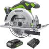 Greenworks 24V GD24KSK2 Sega Circolare a Batteria, Motore Brushless 4800 giri/min, Lama Ø165 x Ø20 mm, Profondità di taglio: 67 mm, con Batteria 2Ah e Caricabatterie