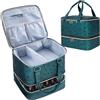 Uross Organizer per unghie per 42 flaconi di smalto e 1 lampada LED per unghie, borsa per la decorazione delle unghie (verde scuro)