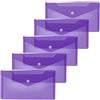HERMA 20042-5 buste portadocumenti in polipropilene, formato DIN lungo, 22 x 12 cm, con bottone a pressione, per scuola, università, ufficio, colore: viola