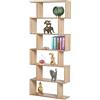 BAKAJI Libreria Scaffale 6 Ripiani in Legno Design Zig Zag Moderno per Soggiorno Salotto Casa o Ufficio Dimensione 80 x 24 x 190 cm (Beige)