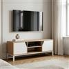 [en.casa] Mobile Porta TV a 2 Ante 120x40x46 cm Effetto Rovere/Bianco