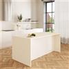 VE.CA.s.r.l. VE.CA - Isola Cucina Sophia con Piano Lavoro 90x154x83 cm, Made in Italy - Mobile Cucina Moderno, Credenza con 3 Ante - Ideale come Tavolo da Pranzo - Bianco Larice