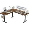 TRIUMPHKEY Scrivania Regolabile in Altezza 160 x 140 cm,Scrivania Gaming di Forma L,Intercambiabile Scrivania Angolare Grande,Porta USB,Funzione di Memoria,Scrivania in Piedi（Marrone）