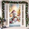 YJSZY Copri Porta Natalizio,Decorazioni Natalizie Per Porta,Copertura Divertente Babbo,Decori Natalizi Appendere Ingresso Banner,Copriporta Natalizio Per Casa,90 X 210 Cm Door Cover con Elastico (Color 9)