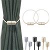 Milaloko 2 Pack Forte Tenda Magnetica Tiebacks con più Spessa Corda di Torsione Decorativa Tie Backs Holdbacks per Tende Tenda Finestra, Beige
