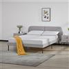 [en.casa] Letto Francese 140x200 cm Struttura Letto in Legno di Pino con Testiera Imbottita Trapuntata Letto Matrimoniale con Rivestimento in Tessuto - Grigio