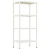 Brigros - Libreria Scaffale Metallico Fly 4 Ripiani 35x28x90 cm In Acciaio Laminato A Freddo, Verniciatura Epossidica Bianco Latte, Scaffale Salvaspazio Per Casa E Ufficio