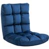 HOMCOM Poltrona da Terra Reclinabile 180° in Velluto, 55x71x53.5cm Blu