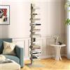 [en.casa] Libreria a Schienale Scaffale da Terra con 10 Ripiani Mobile Espositore in Acciaio per Libri CD DVD 150 x 39 x 39 cm - color Cammello