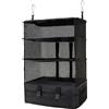 Hongmeru Organizer per valigie da appendere con ganci in metallo, armadio istantaneo per valigie, ripiani pieghevoli da viaggio per organizer per bagagli, mensole da viaggio portatili da appendere per