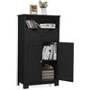 KOMFOTTEU Mobile da Bagno con 2 Cassetti e 2 Armadi a Porta, 60 x 30 x 109 cm, Armadietto da Terra Autoportante in MDF, Armadio d'Archivio per Soggiorno, WC, Camera da Letto, Cucina (Nero)