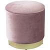 milani home - pouf contenitore rotondo, velluto, seduta contenitore poggiapiedi, rosa, 37 x 37 x 40 cm
