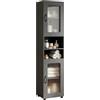 LIFEZEAL Mobile da Bagno Salvaspazio Alto 170 cm, Colonna Bagno da Terra con 2 Ante in Vetro Trasparente, Ripiani Regolabili, 2 Scomparti Aperti, Armadio Stretto per Soggiorno, Cucina, WC