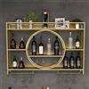 ZHFF Portabottiglie Da Parete in Metallo, Vetrinetta Pensile Per Vino, Cremagliera Creativa, 120cm