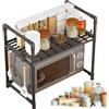 Yplkm Sopra Il Ripiano Per Microonde, Griglia Per Forno A Microonde Scaffale Per Forno A Microonde A 2/3 Livelli, Con Ganci Scaffale Organizzativo Da Bancone Scaffale Da Forno A Microonde Per Cucina