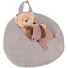 MISIOO Organizer per peluche per cameretta dei bambini, contenitore per giocattoli e pouf in uno, taglia S, lavabile, con cerniera, fodera per pouf per bambini, beige