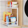 OUUTMEE 1 scaffale a 2 ripiani, per sotto il lavandino, 40 x 31 cm, regolabile in altezza, 35,5 ~ 43 cm, il livello inferiore può essere spinto e tirato, adatto per lavandini in cucina e bagno