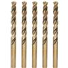LingGan Set di punte per trapano M35 al cobalto, 10,5 mm, 5 pezzi, per metalli duri come acciaio inossidabile, ghisa, eccezionale resistenza al calore, metrico 5% cobalto M35, grado HSS-CO, design a gambo
