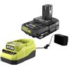 Ryobi One+ - Kit batteria agli ioni di litio 18 V, 2,0 Ah e caricabatterie, prestazioni in condizioni meteorologiche estreme, ricarica rapida in meno di 1 ora