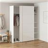 Dmora Guardaroba 2 Ante Cyrill, Mobile Camera da Letto, Cabina Armadio portabiti, Armadio Appendiabiti, 182x62 h220 cm, Bianco Lucido