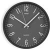 VERSA Raven Orologio da Parete Silenzioso e Decorativo, per Cucina, Soggiorno o Sala da Pranzo - Facile da Leggere, Misure (H x L x L) 25 x 4,3 x 25 cm, Polipropilene, Grigio