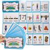 20 Pezzi Flashcard di Inglese con Anello a Fogli Mobili per Casa, Asilo, Bambini