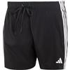 adidas Uomo 3 Stripes Swim 5 inch Swimwear, Black/White, S