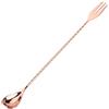 Raguso Cocktail Mixing Stick Acciaio Inossidabile Manico Lungo Cucchiaio Squisito Antiscivolo Manico attorcigliato Strumento di stratificazione per Bar Barista Bevanda caffè(Spoon with Fork Oro Rosa)