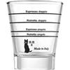 QCFLEX Bicchieri Caffè Vetro | Set 6 Bicchierini Graduati Per Espresso | Tazzina In Vetro Trasparente Con Misurazione | Tazza Caffè Per Casa E Bar