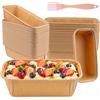 Huanmin 60 Pezzi Stampi Plumcake in Carta 15,5 x 5,4 x 5,3 cm, Mini Stampi Rettangolari Carta con Pennello in Silicone, Stampi da Forno per Torta Pane Dessert, Pirottini per Friggitrice ad Aria e Forno
